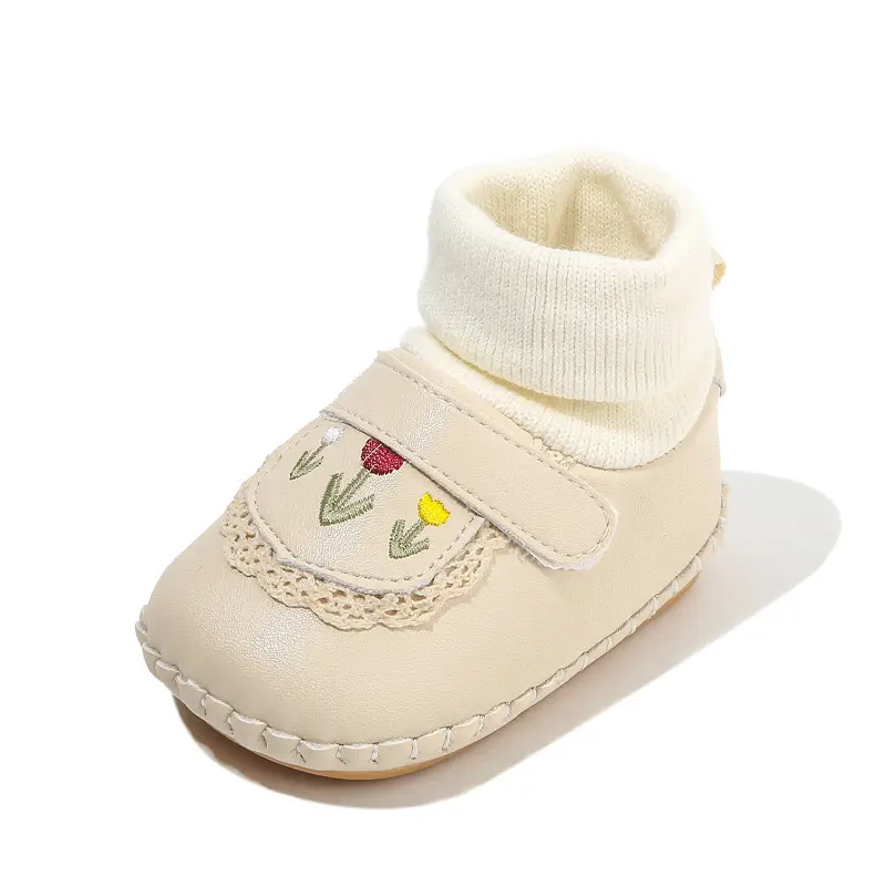 Baby shoes autumn and winter new 0-6-December winter socks front shoes soft bottom warm fleece-lined baby girl cotton shoes - Image 9