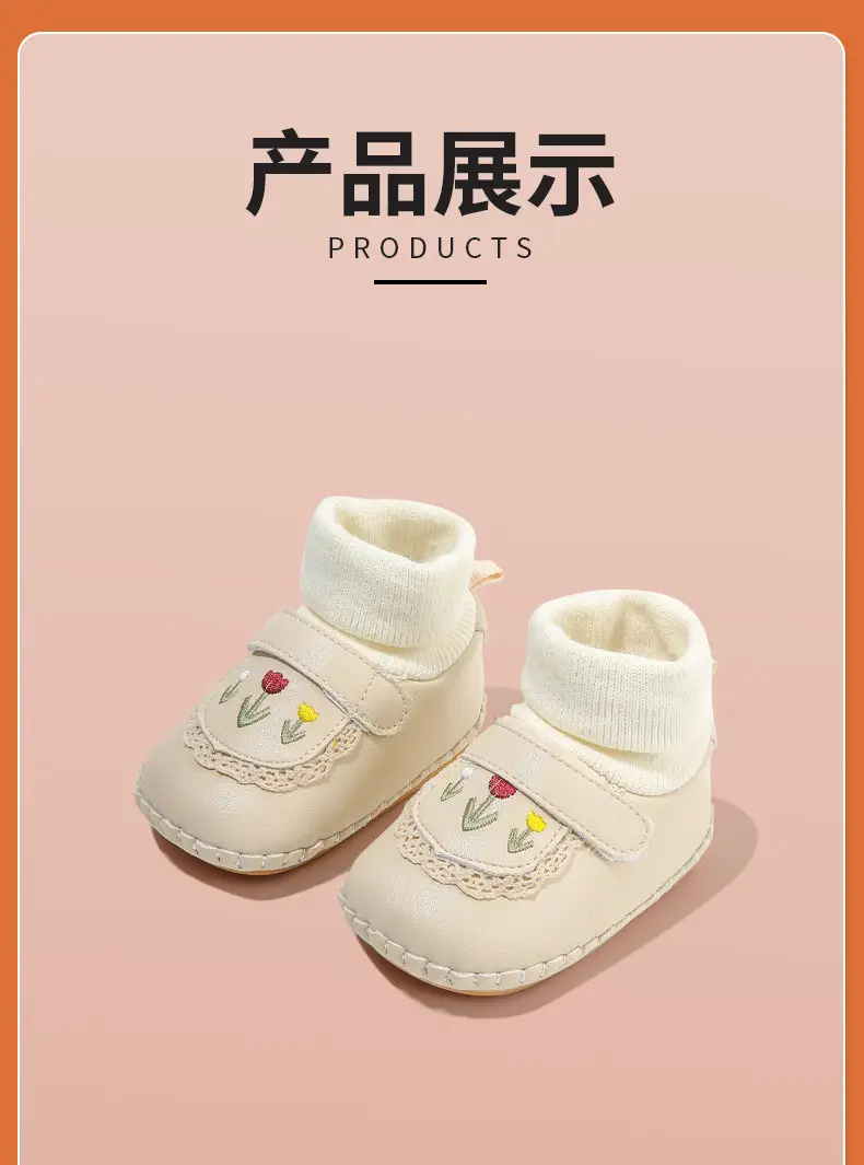 Baby shoes autumn and winter new 0-6-December winter socks front shoes soft bottom warm fleece-lined baby girl cotton shoes — feature 23
