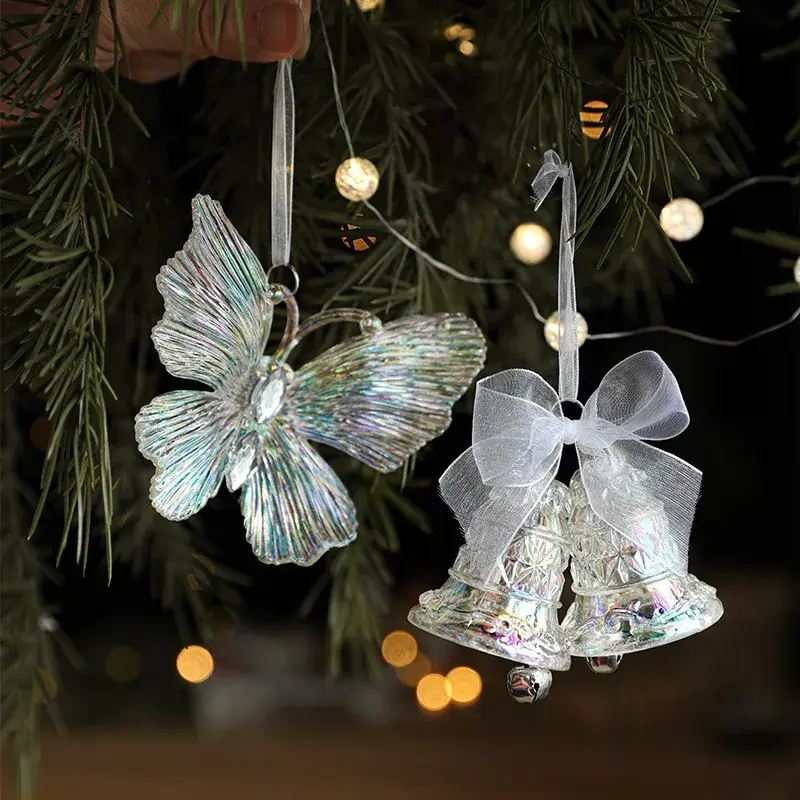 Transparent Christmas Deer Pendant with Holographic Sparkle - Image 9