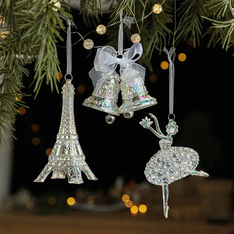 Transparent Christmas Deer Pendant with Holographic Sparkle - Image 10