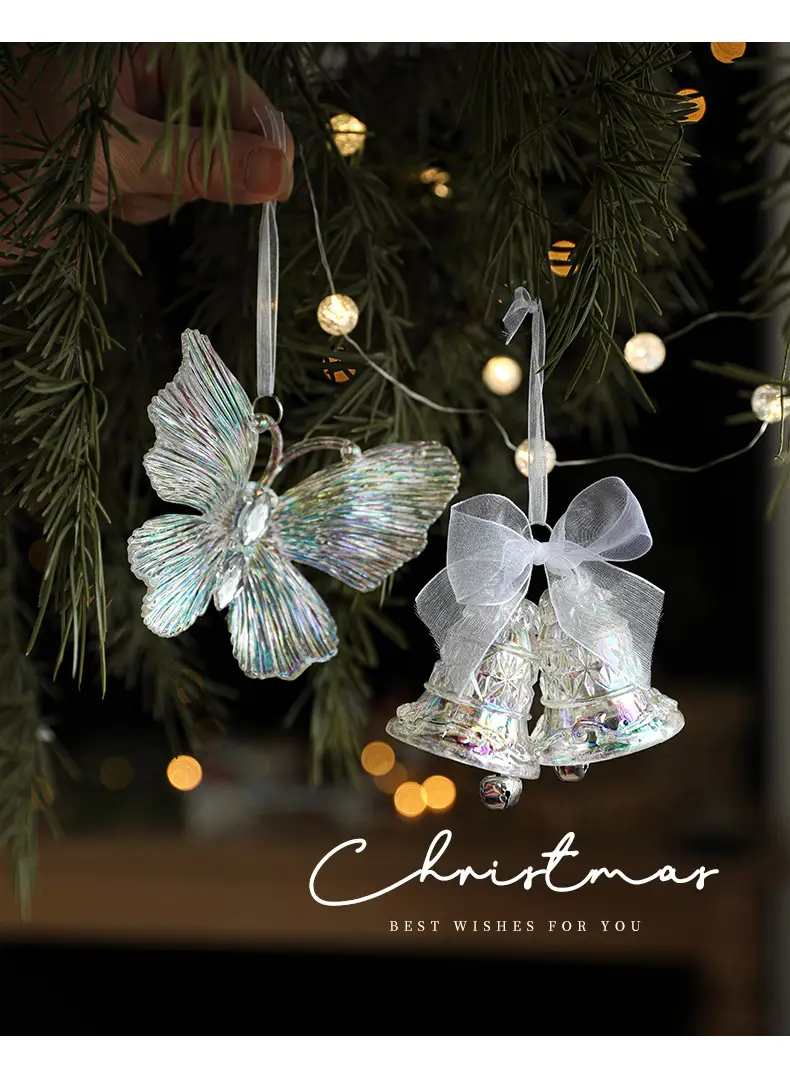 Transparent Christmas Deer Pendant with Holographic Sparkle — feature 3