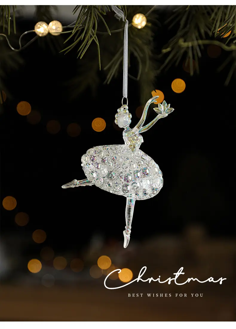 Transparent Christmas Deer Pendant with Holographic Sparkle — feature 6