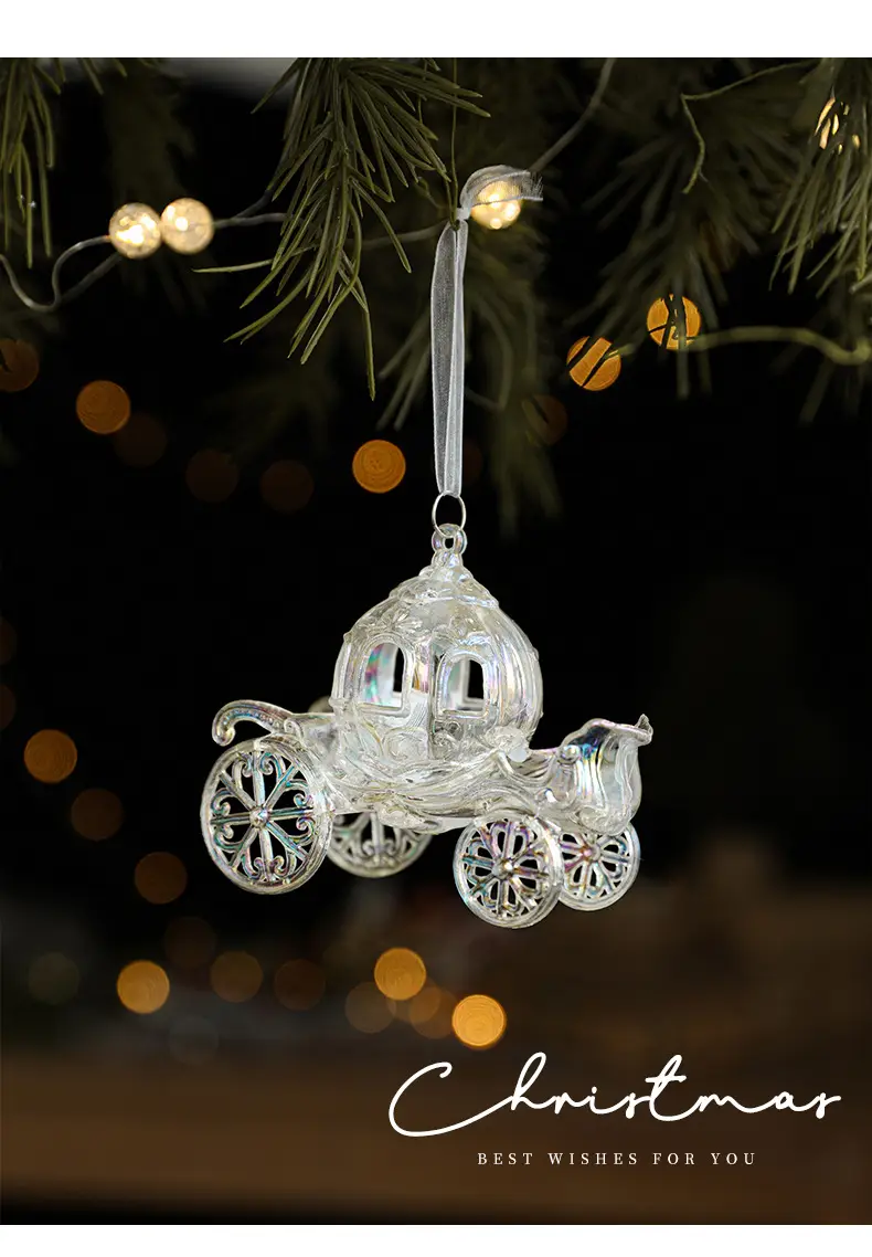 Transparent Christmas Deer Pendant with Holographic Sparkle — feature 8