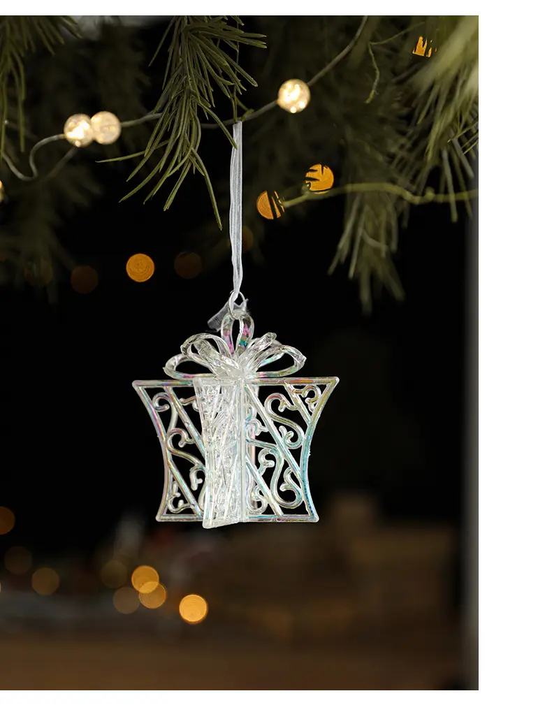 Transparent Christmas Deer Pendant with Holographic Sparkle — feature 9