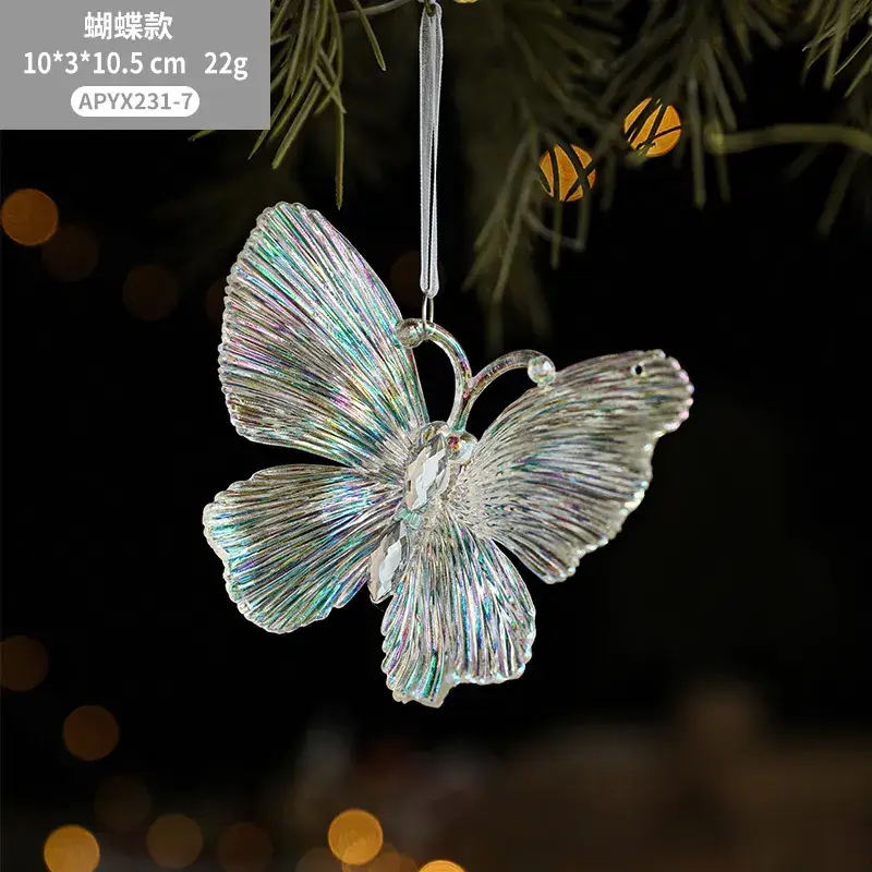 Transparent Christmas Deer Pendant with Holographic Sparkle - Image 7