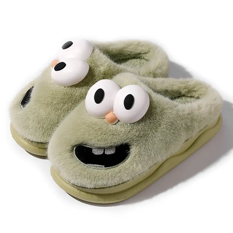 Cute Big Eyes Dog Cotton Slippers Women Autumn Winter 2024 - Image 23