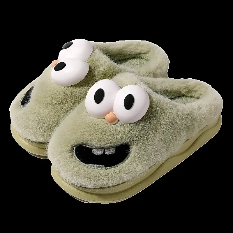 Cute Big Eyes Dog Cotton Slippers Women Autumn Winter 2024 - Image 12