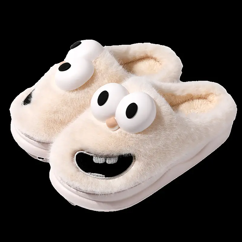 Cute Big Eyes Dog Cotton Slippers Women Autumn Winter 2024 - Image 13