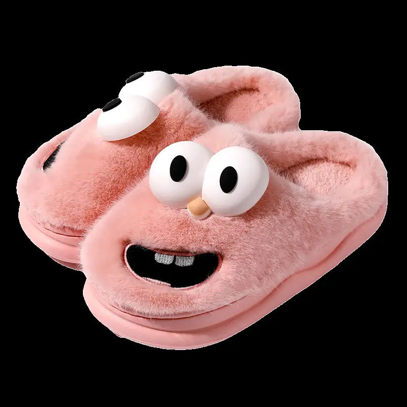 Cute Big Eyes Dog Cotton Slippers Women Autumn Winter 2024 - Image 17