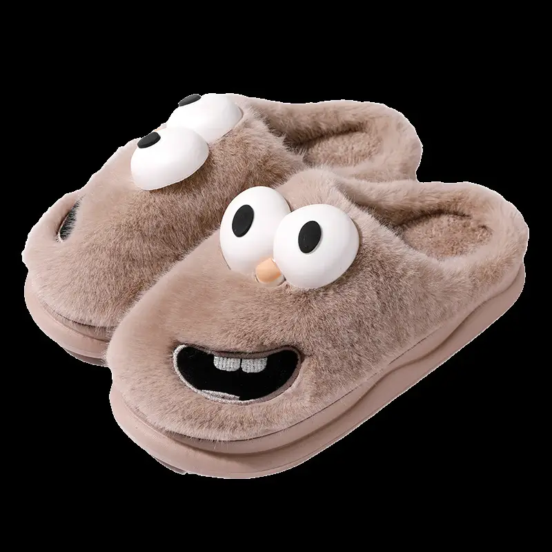 Cute Big Eyes Dog Cotton Slippers Women Autumn Winter 2024 - Image 6