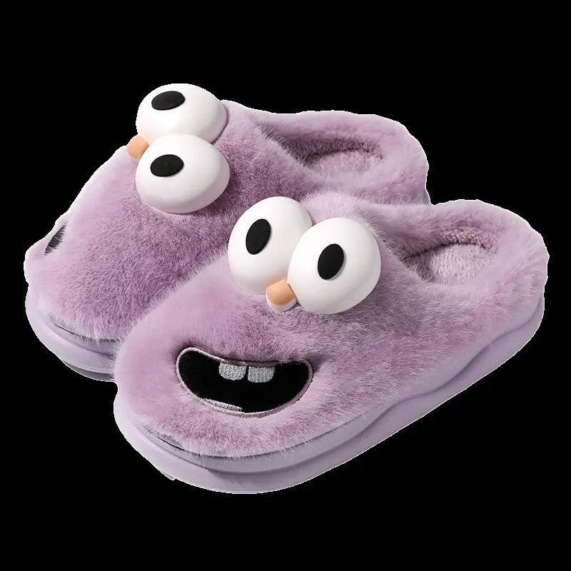 Cute Big Eyes Dog Cotton Slippers Women Autumn Winter 2024 - Image 9