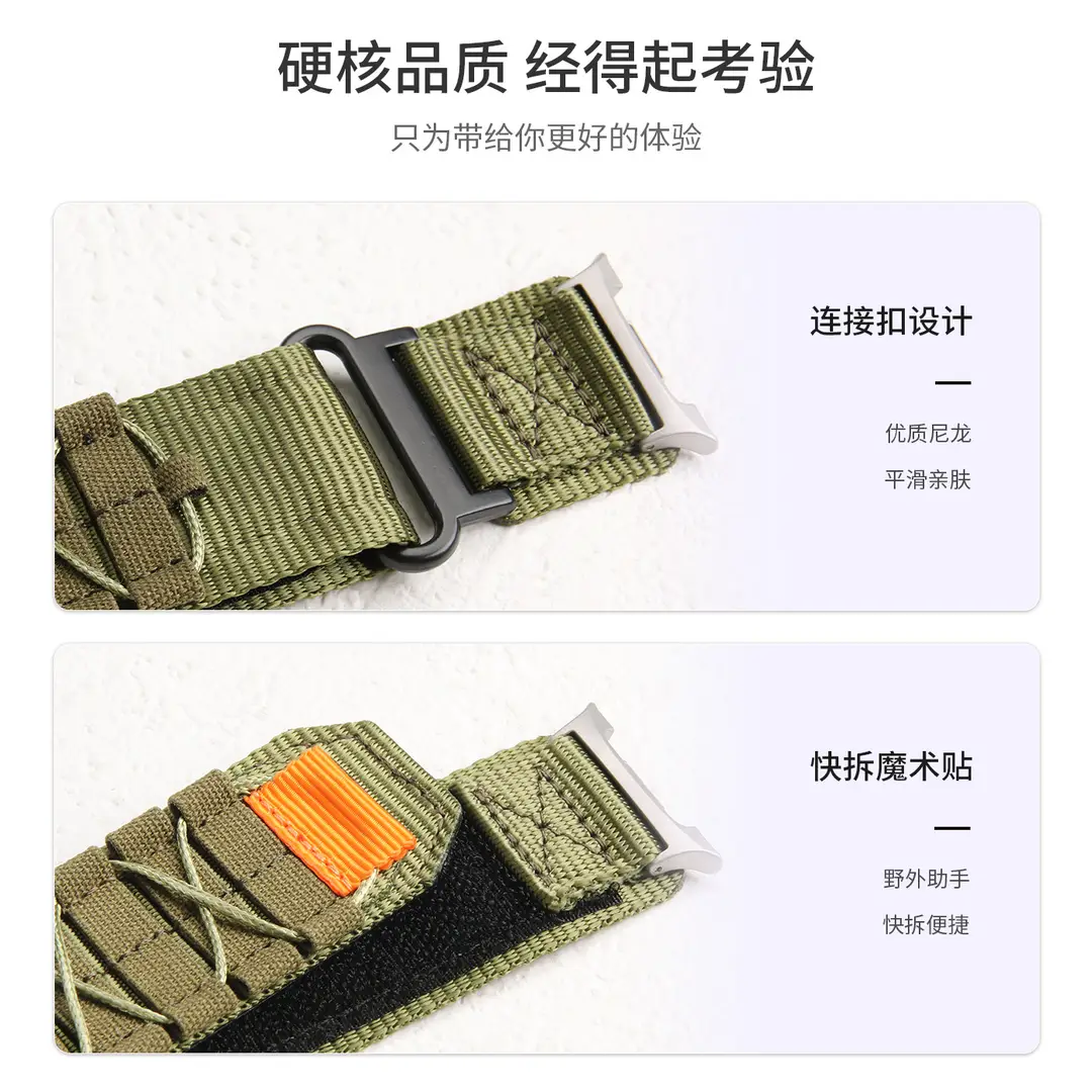 Suitable for Apple iWatch Watch Strap Samsung Universal 20Mm22Mm Nylon Braided Loop Canvas Sports Strap — feature 5
