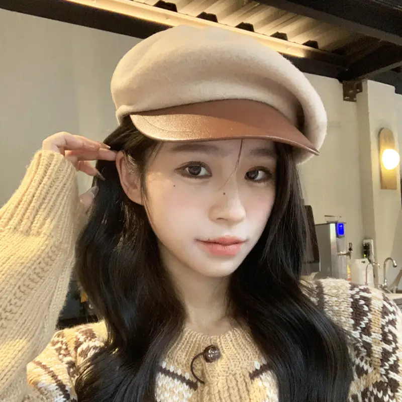 Korean Style Woolen Beret for Girls Winter Cap - Image 6