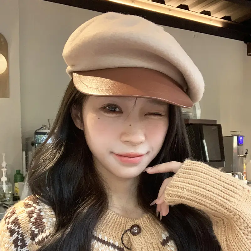 Korean Style Woolen Beret for Girls Winter Cap - Image 7