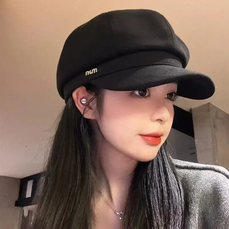 Women's Korean Painter Cap Autumn Winter Face Protector — feature 11