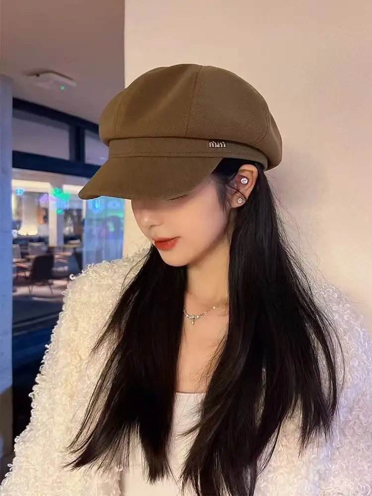 Women's Korean Painter Cap Autumn Winter Face Protector — feature 13