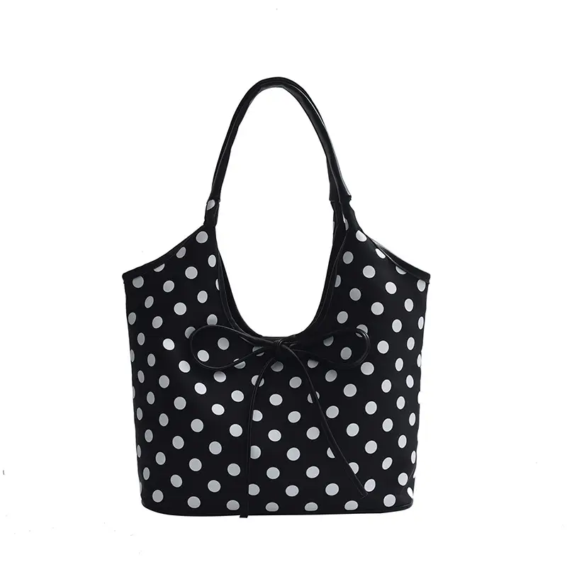 Polka Dot Women's Tote Bag Brown Lightweight Commuting