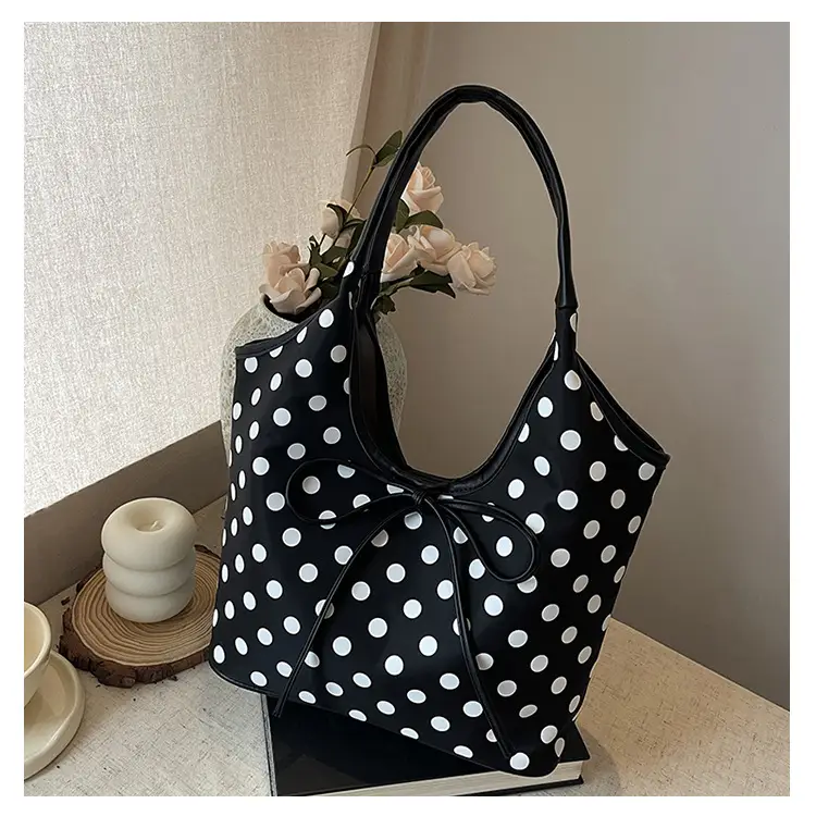 Polka Dot Women's Tote Bag Brown Lightweight Commuting — feature 17
