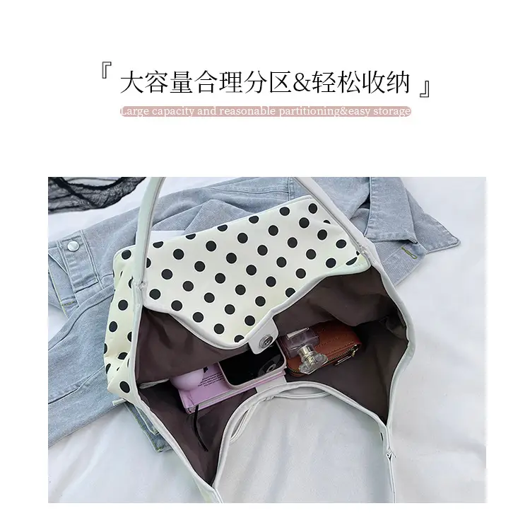 Polka Dot Women's Tote Bag Brown Lightweight Commuting — feature 7