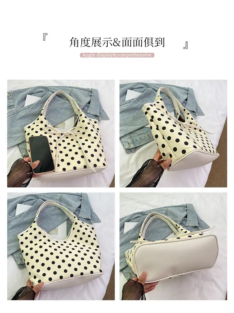 Polka Dot Women's Tote Bag Brown Lightweight Commuting — feature 8