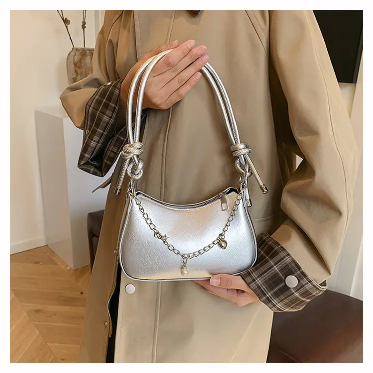 Red Pearl Chain Shoulder Crossbody Bag for Women — feature 12