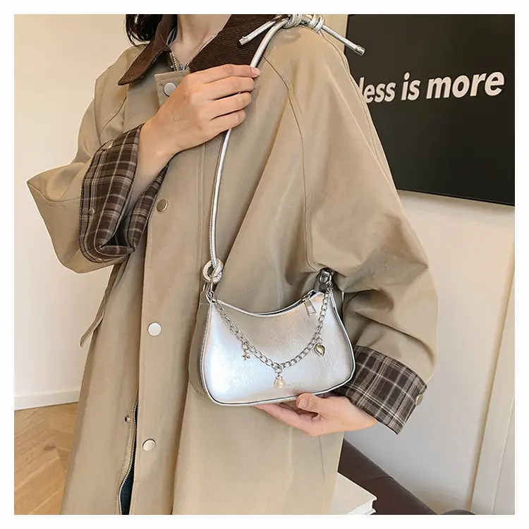 Red Pearl Chain Shoulder Crossbody Bag for Women — feature 13
