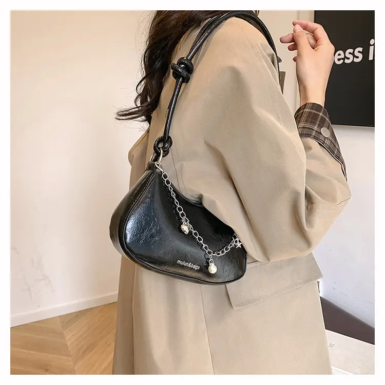 Red Pearl Chain Shoulder Crossbody Bag for Women — feature 15