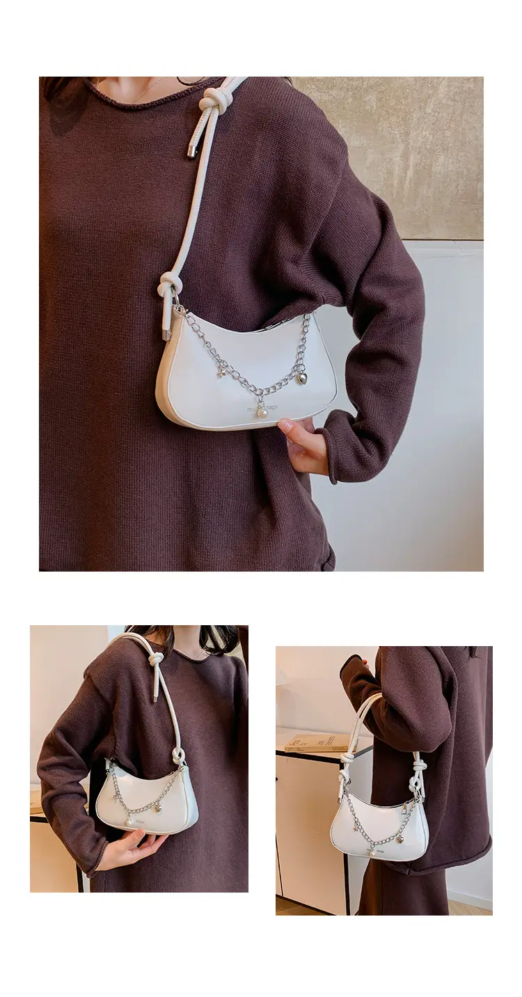 Red Pearl Chain Shoulder Crossbody Bag for Women — feature 19