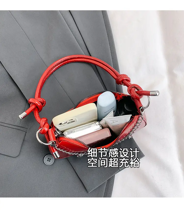 Red Pearl Chain Shoulder Crossbody Bag for Women — feature 9