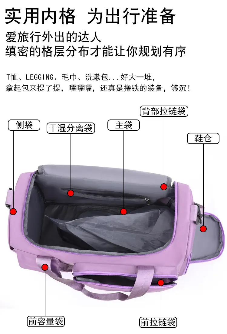 2025 New Model Large Capacity Dry Wet Separation Travel Bag — feature 13