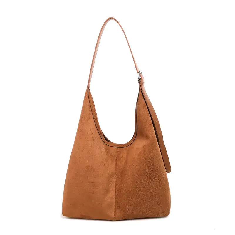 Black Suede Shoulder Bag 2024 Autumn Winter New Vintage - Image 8