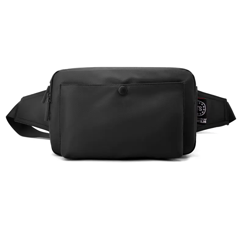 Men's Black Crossbody Waist Bag Lightweight Portable - Image 8