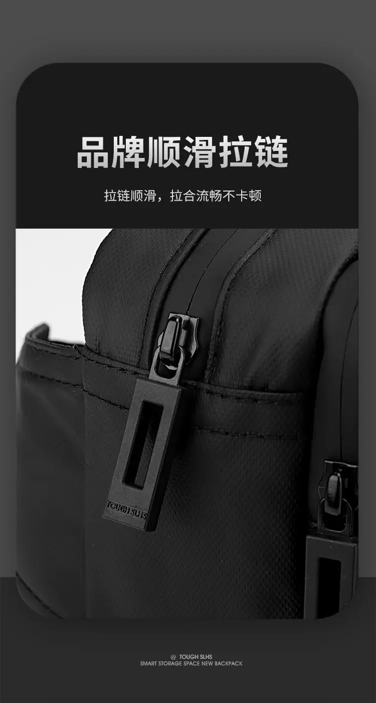 Men's Black Crossbody Waist Bag Lightweight Portable — feature 11