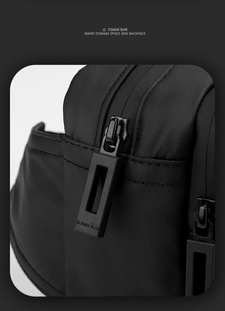 Men's Black Crossbody Waist Bag Lightweight Portable — feature 20