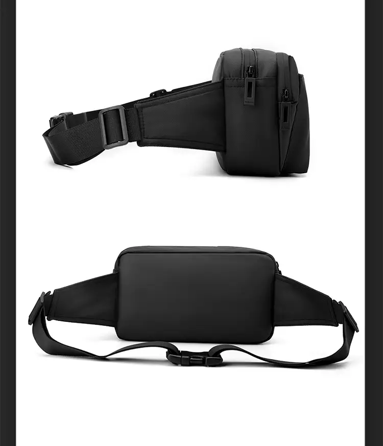 Men's Black Crossbody Waist Bag Lightweight Portable — feature 26