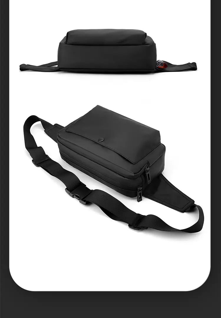 Men's Black Crossbody Waist Bag Lightweight Portable — feature 27