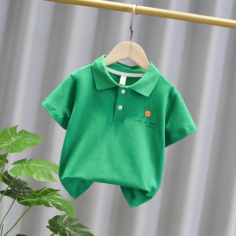 Boys Printed Polo T-Shirt Set Green - Image 3