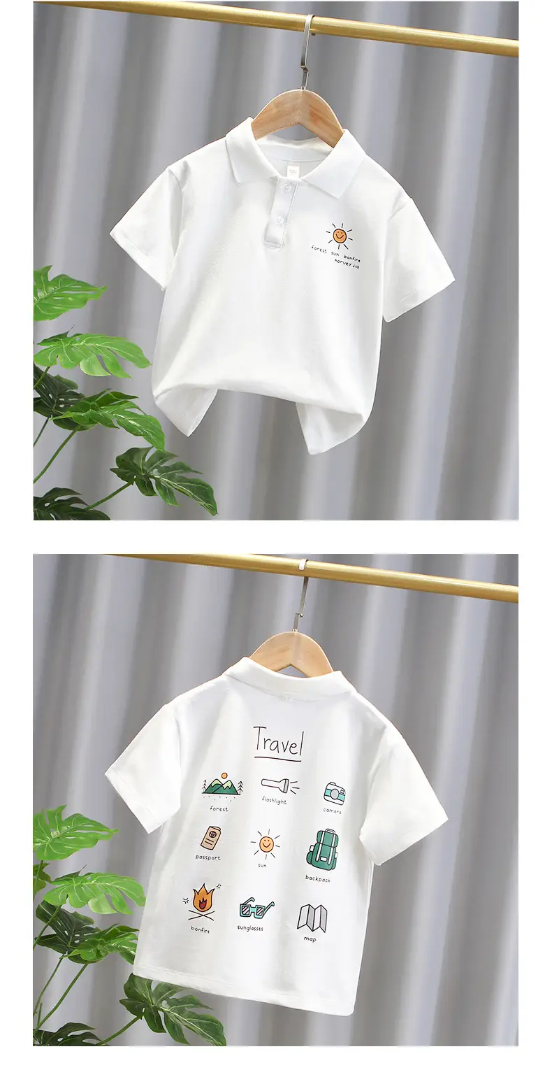 Boys Printed Polo T-Shirt Set Green — feature 4
