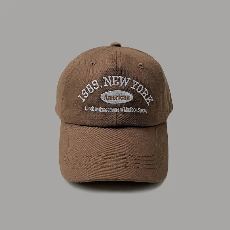 South Korea Vintage Baseball Cap Brown Embroidered 1989