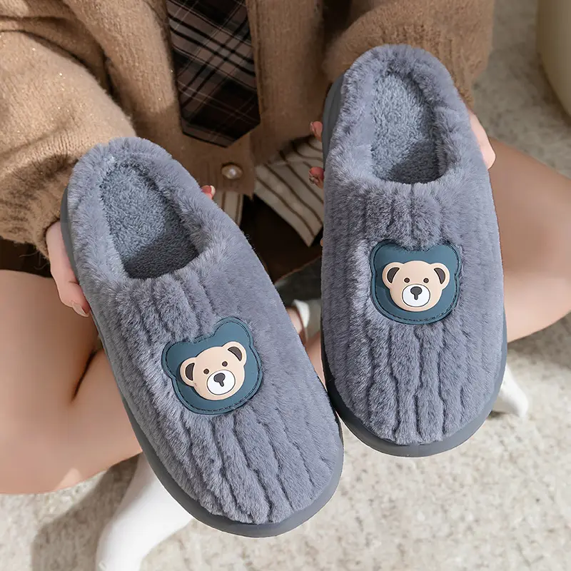 Cute Sheep Horn Cotton Slippers for Women 2025 New Winter Home Indoor Warm Couple Plush Cotton Slippers Wholesale - Image 10