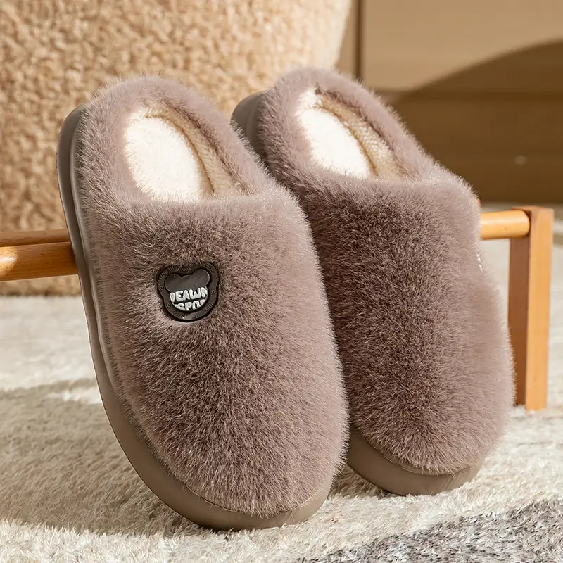 Cute Sheep Horn Cotton Slippers for Women 2025 New Winter Home Indoor Warm Couple Plush Cotton Slippers Wholesale - Image 15