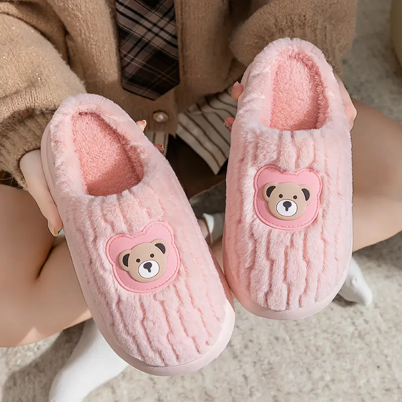 Cute Sheep Horn Cotton Slippers for Women 2025 New Winter Home Indoor Warm Couple Plush Cotton Slippers Wholesale - Image 6