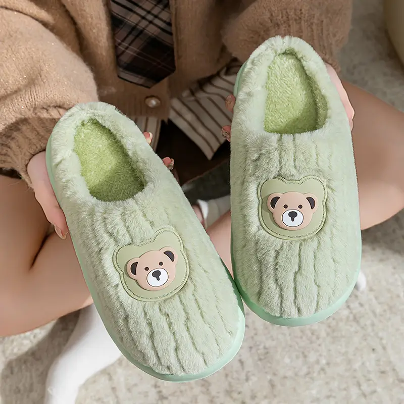 Cute Sheep Horn Cotton Slippers for Women 2025 New Winter Home Indoor Warm Couple Plush Cotton Slippers Wholesale - Image 8