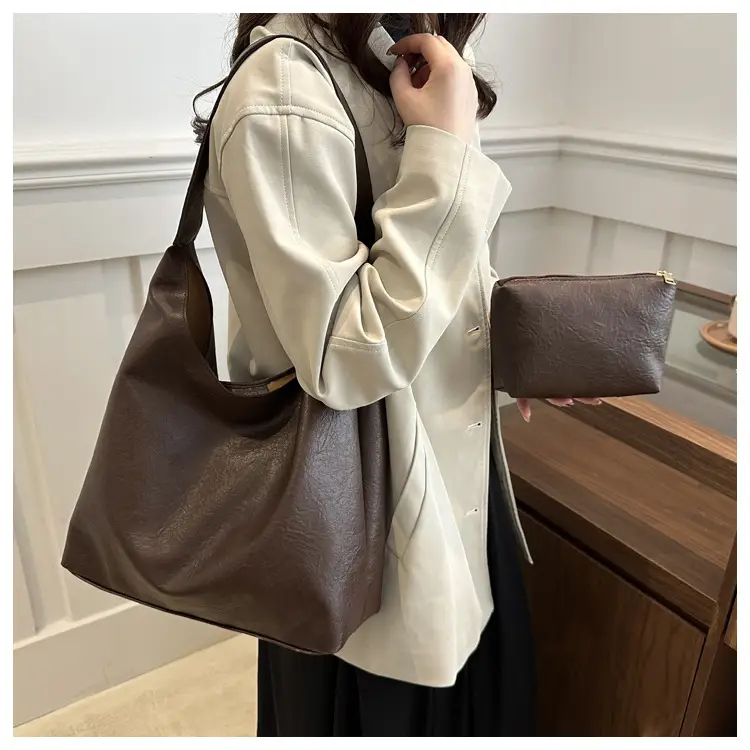 Black Retro Shoulder Tote Bag Large Capacity — feature 11