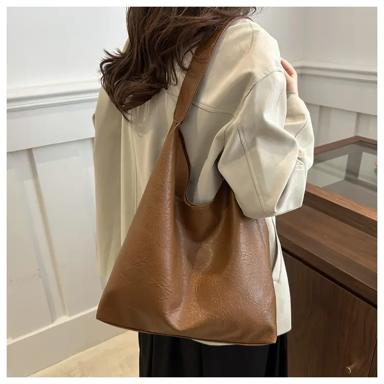Black Retro Shoulder Tote Bag Large Capacity — feature 14