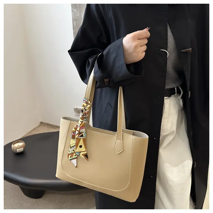 Elegant Black Silk Scarf Hand Tote Bag for Women — feature 10