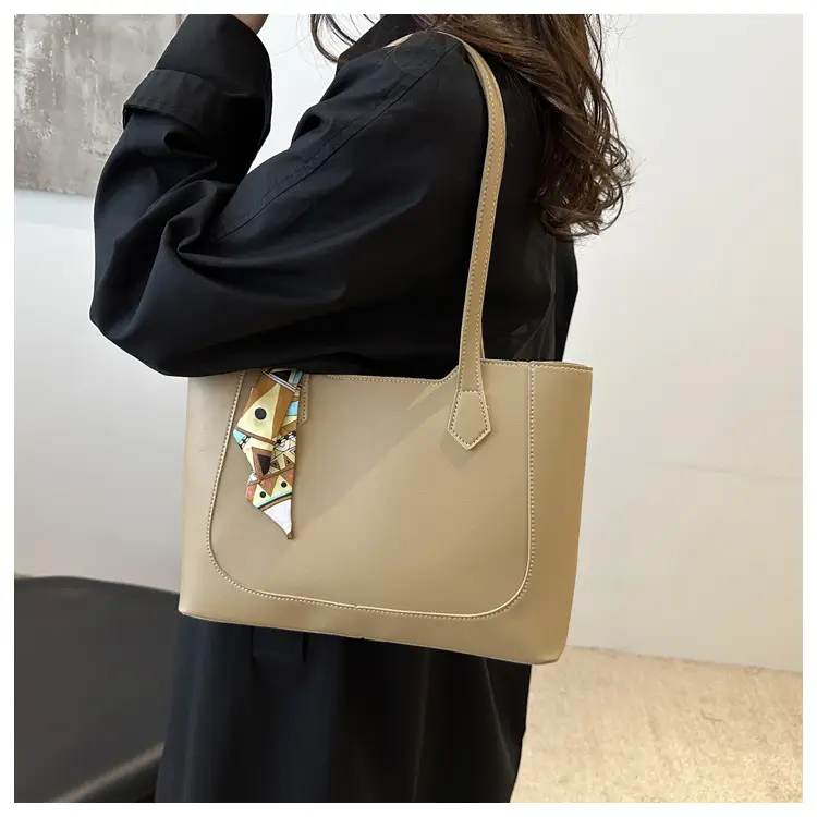 Elegant Black Silk Scarf Hand Tote Bag for Women — feature 12