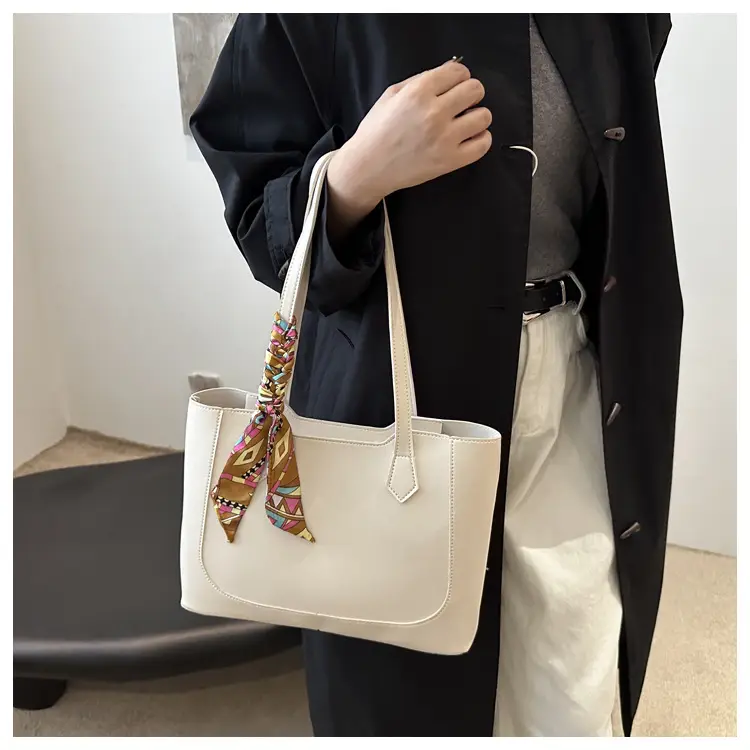 Elegant Black Silk Scarf Hand Tote Bag for Women — feature 13