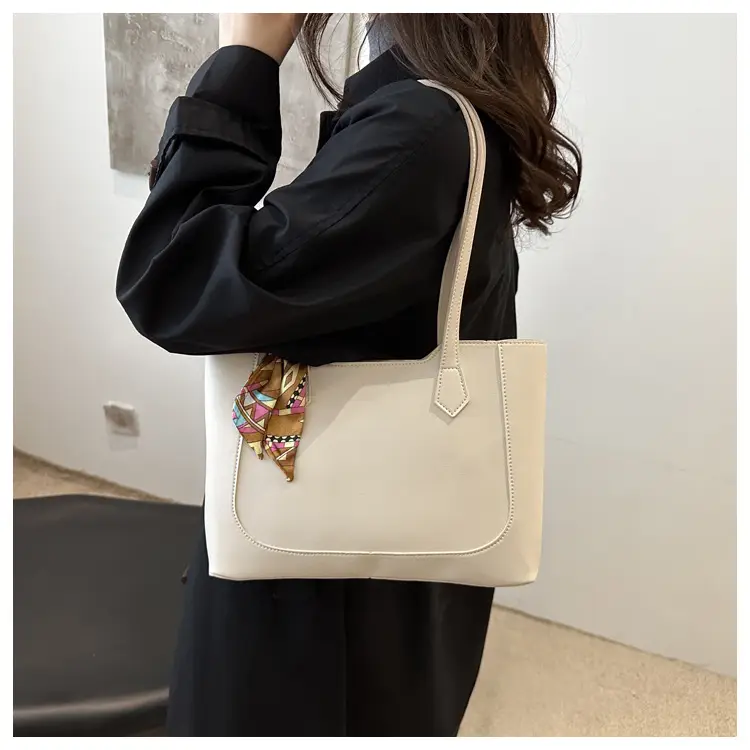 Elegant Black Silk Scarf Hand Tote Bag for Women — feature 15