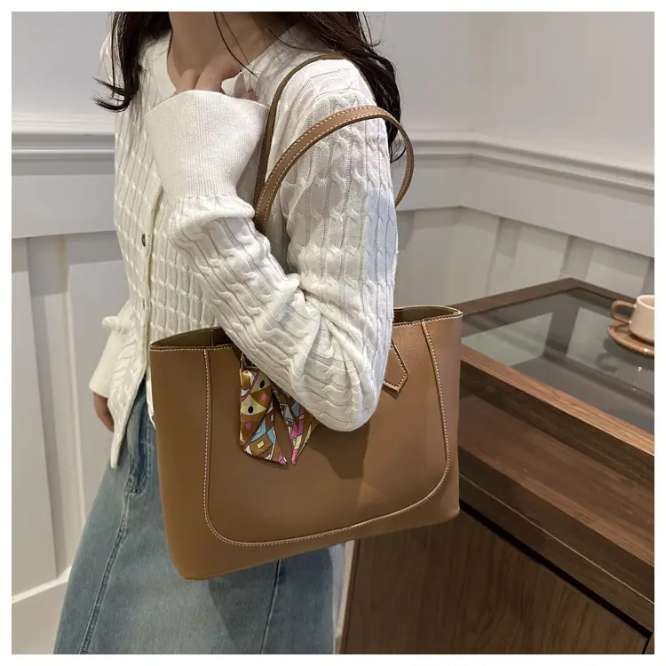 Elegant Black Silk Scarf Hand Tote Bag for Women — feature 18